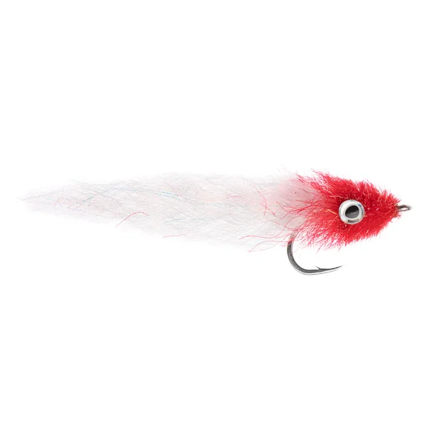 Fishient H2O Streamer - 3D Finger Mullet rojo y blanco