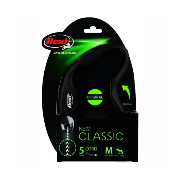 FLEXI NUEVO CLASSIC M Cordon 5 mts. Negro