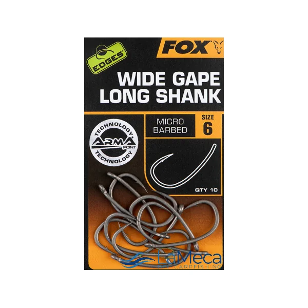 FOX EDGES WIDE GAPE LONG SHANK (DIFERENTES MEDIDAS)