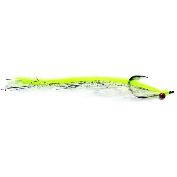 Fulling Mill Mosca de agua salada - Mega Clouser Chartreuse & white