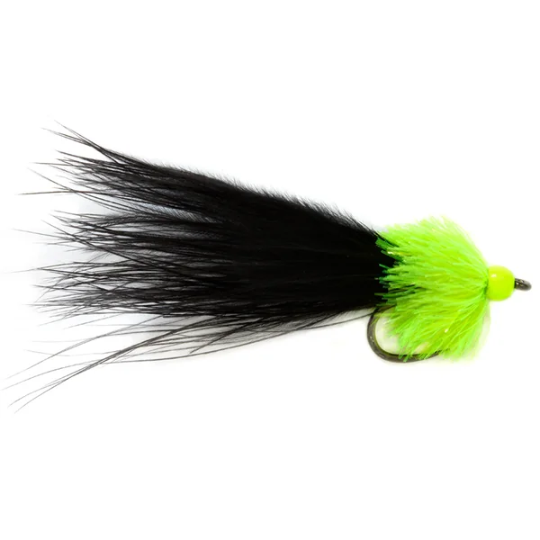 Fulling Mill Streamer - Black & Green Taddy Barbless