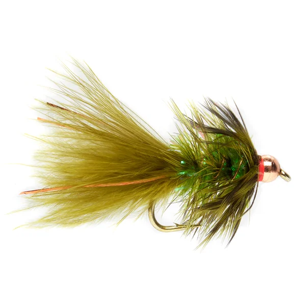 Fulling Mill Streamer - Shimmer Bugger Oliva y Grizzly