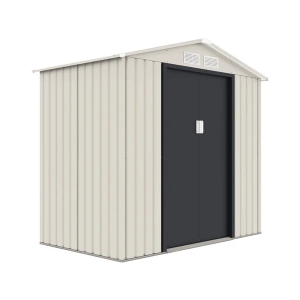 Gerätehaus aus Metall "Nebraska" - 2,71 m² - Beige/Anthrazitgrau