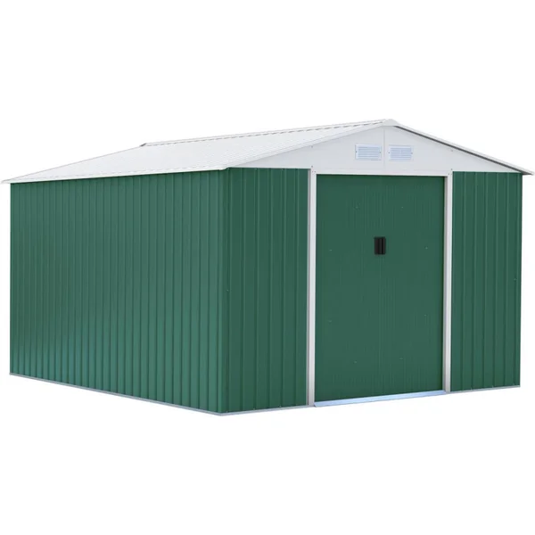Gerätehaus aus Metall "Rosas" - 10,85 m² - Grün