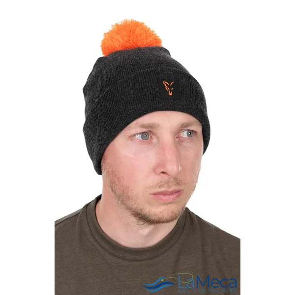 GORRO FOX COLLECTION BOBBLE HAT - NEGRO-NARANJA