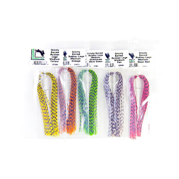 Hareline Grizzly Barred Patas de Goma Mediana - Imagen 3