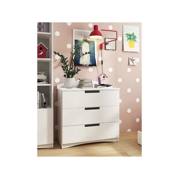 Kinderkommode "Classic" - 80,5 x 80 x 41 cm - Weiß - Imagen 3