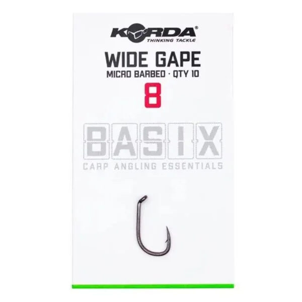 Korda Basix Anzuelos Wide Gape Barbed Nº8