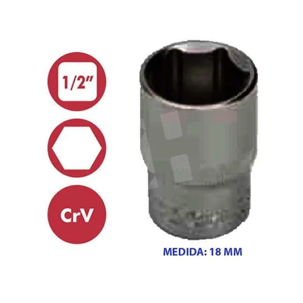 LLAVE VASO HEXAGONAL 1/2 18MM