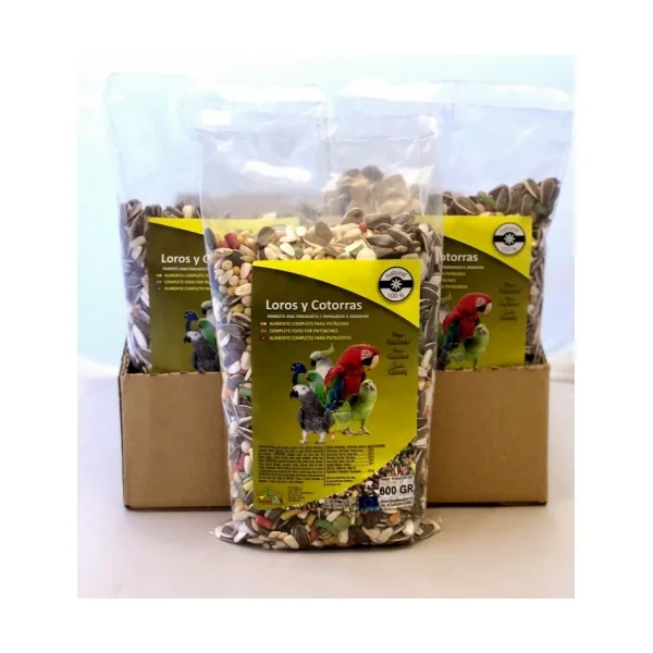 LOROS Y COTORRAS 600 GR. Faunamix.