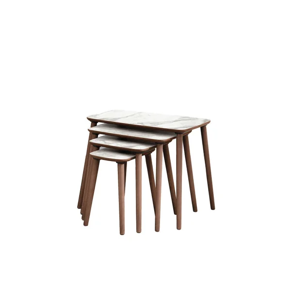Luci" Mesa de encaixe de madeira com 4 peças 70 x 40 x 55 cm - Branco