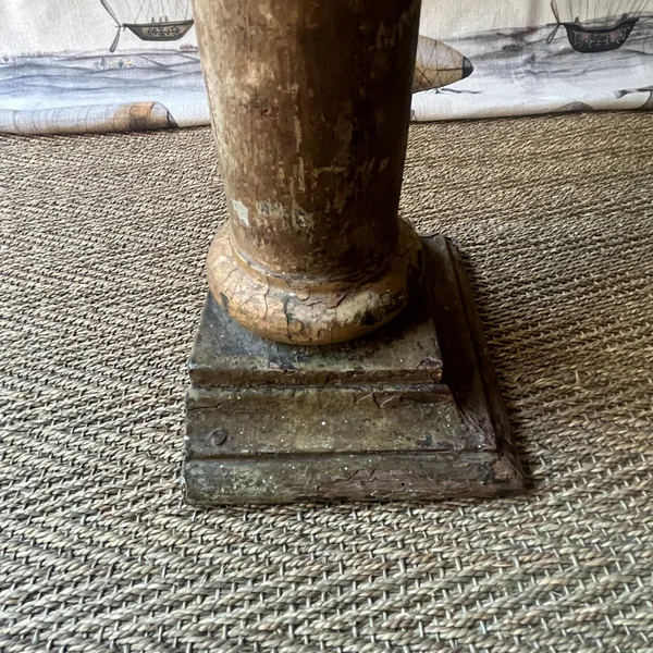 Lámpara francesa antigua de madera policromada - Imagen 4