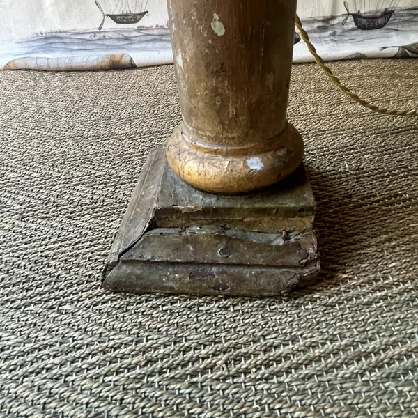 Lámpara francesa antigua de madera policromada - Imagen 6