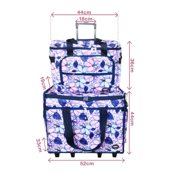 Maleta con doble bolsa Floral
