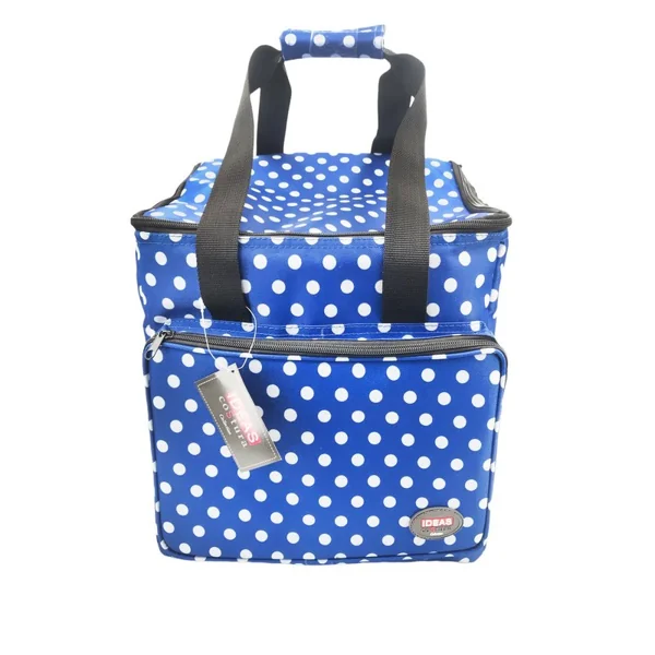 Maleta para remalladora con topos, 32 × 34 × 30 cm