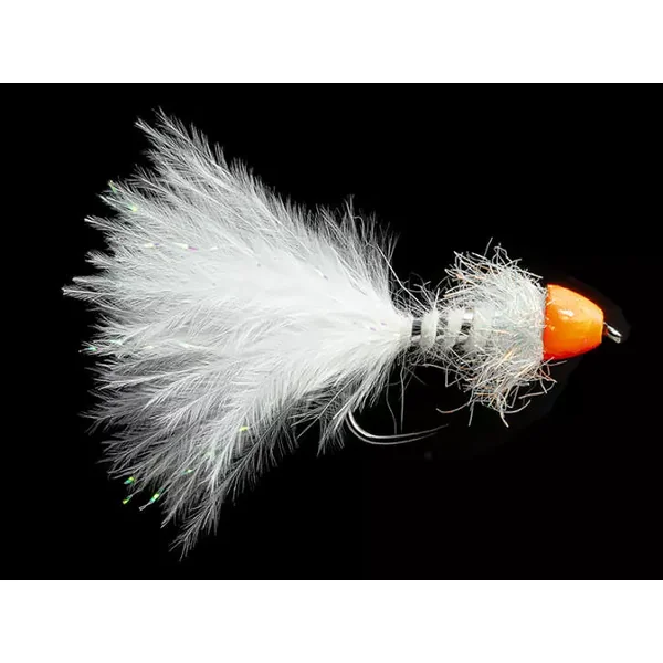 Marks TG Marabou Leech BL Hot White streamer