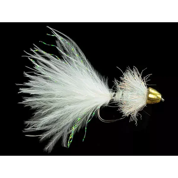 Marks TG Marabou Leech BL White streamer