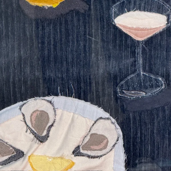 “Mesa con ostras” – Bodegón textil de Andrew Pierce Scott - Imagen 3