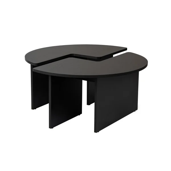 Mesa de centro de madeira "Moira" 90 x 90 x 41 cm - Madeira preta