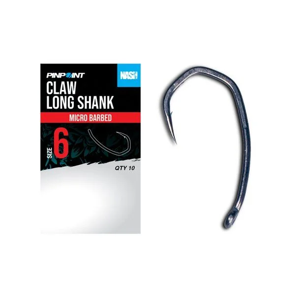 Nash Claw Long Shank Size 8 Micro Barbed