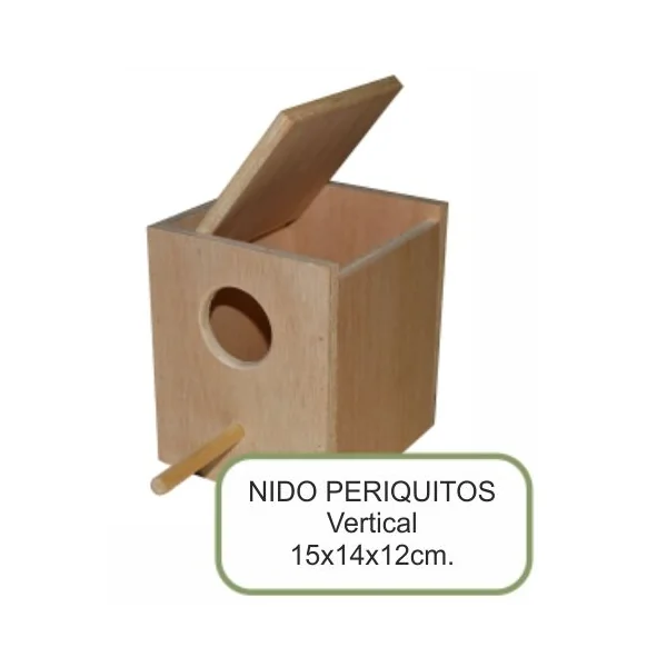 NIDO MADERA PERIQUITOS Vertical