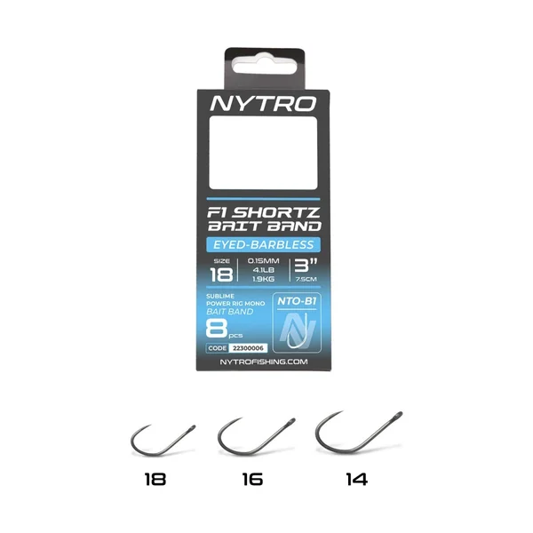 NTO-B1 Barbless F1 Shortz - Banda de Cebo de Látex - 7.5cm