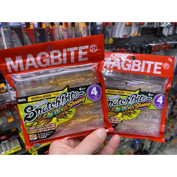 PACK de 2 SNATCH BITE SHRIMP 4" de MAGBITE "SPINNING / DARTING"