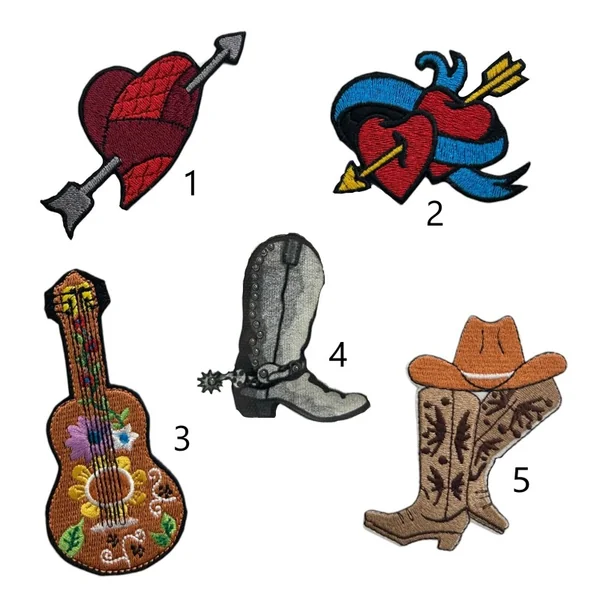 Parches Bordados Country y Corazones E67