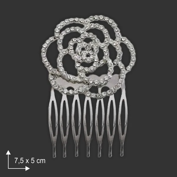 Peineta Rosa brillo
