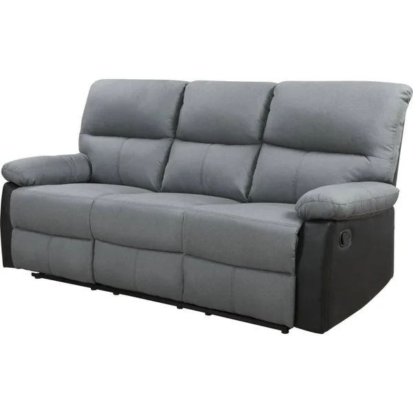 Relaxfauteuil relaxstoel verstelbaar bank "Lincoln" - 3 zits - Zwart / Donkergrijs
