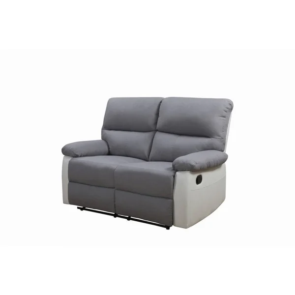 Relax-Sofa "Lincoln" - 147 x 89 x 103 cm - 2-Sitzer - Weiß / Hellgrau