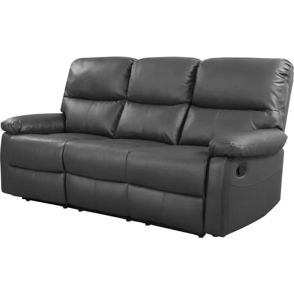 Relax-Sofa "Lincoln" - 197 x 89 x 103 cm - 3-Sitzer - Grau