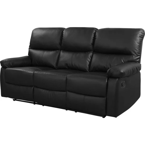 Relax-Sofa "Lincoln" - 197 x 89 x 103 cm - 3-Sitzer - Schwarz