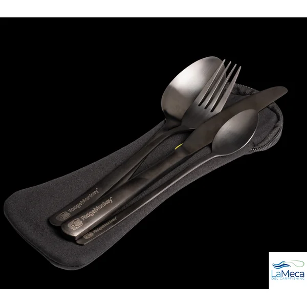 RIDGE MONKEY DLX CUTLERY SET X4 PIECE