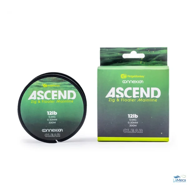 Ridgemonkey Ascend Zig & Floater Mainline 12lb 0.30mm 100m Clear