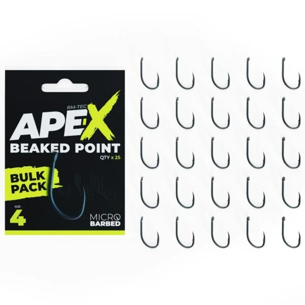 RidgeMonkey Pack 25uds Ape-X Beaked Point Barbed Bulk Nº4