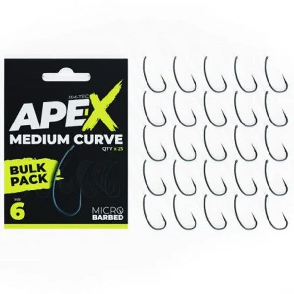 RidgeMonkey Pack 25uds Ape-X Medium Curve Barbed Bulk Nº6