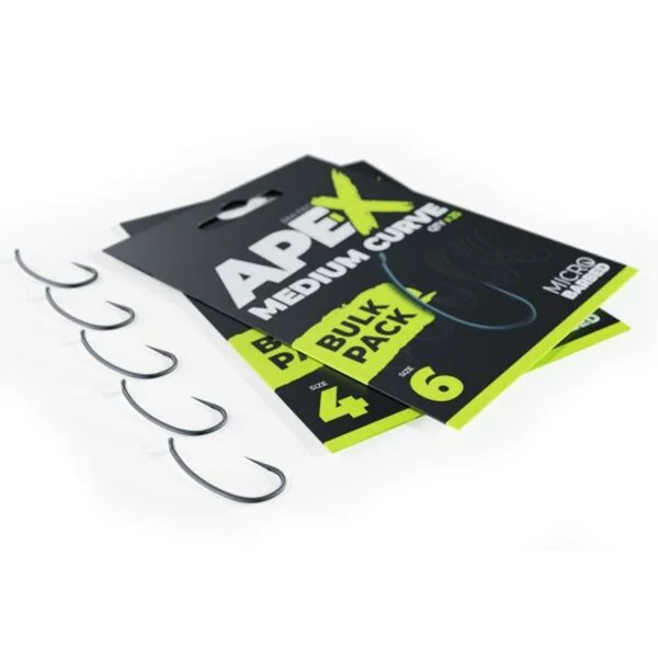RidgeMonkey Pack 25uds Ape-X Medium Curve Barbed Bulk Nº6 - Imagen 2