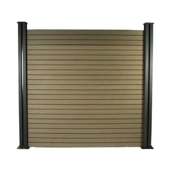 Schutting set composiet 1,6 x 1,2 m - Gratis bevestigingsset - Bruin - kastanjebruin