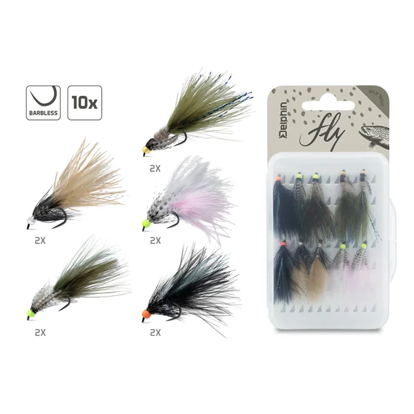 Set de moscas artificiales Delphin FLY / 10 unidades | Wild trout