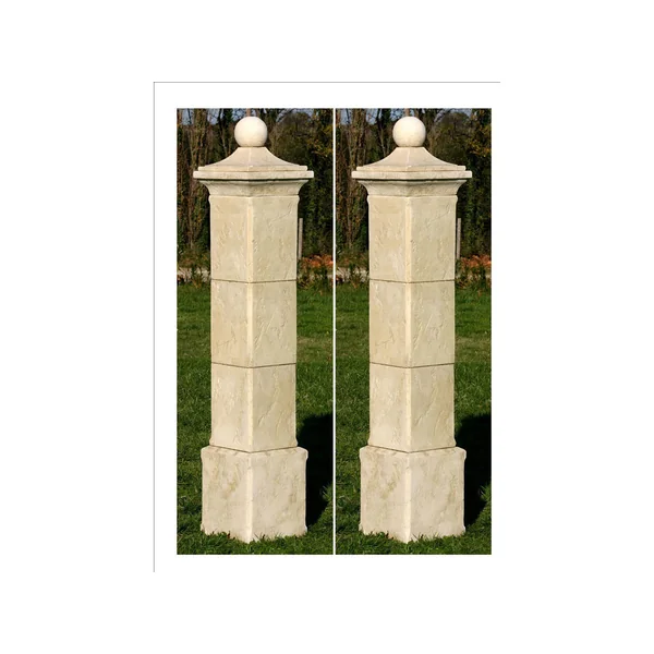 Set van 2 "Provençaalse" hekpijlers - 41 x 41 x 228 cm