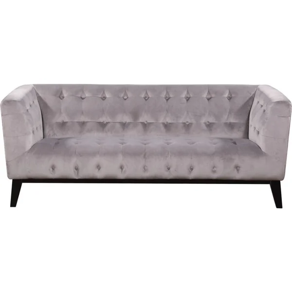 Sofa aus Samt "Vanessa" - 3-Sitzer - Hellgrau - Imagen 5