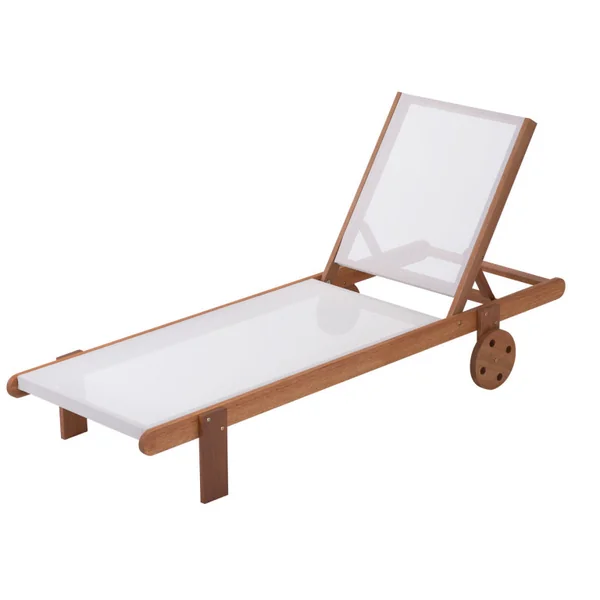 Sonnenliege aus Tropenholz "Saigon" - Maple - Ecru