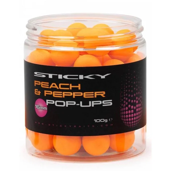 Sticky Baits Peach & Pepper Pop Up 16mm 100gr