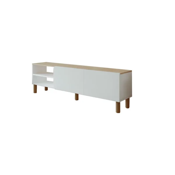 Suporte de TV em madeira "River" - 150 x 31 x 48 cm - Branco