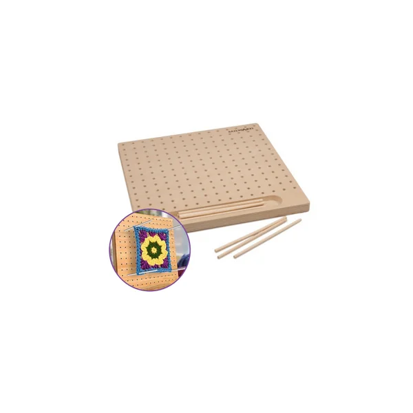 Tabla de Bloqueo de Ganchillo con Palos de Madera