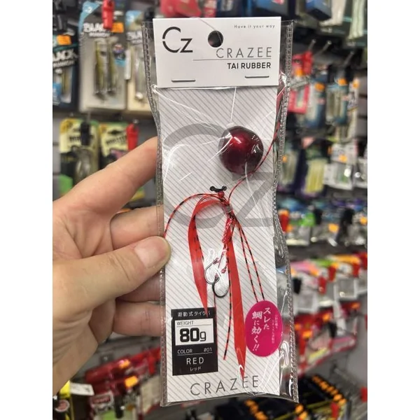 TAI RUBBER CRAZEE 80GR #01 RED" PESCA VERTICAL / JIGGING"