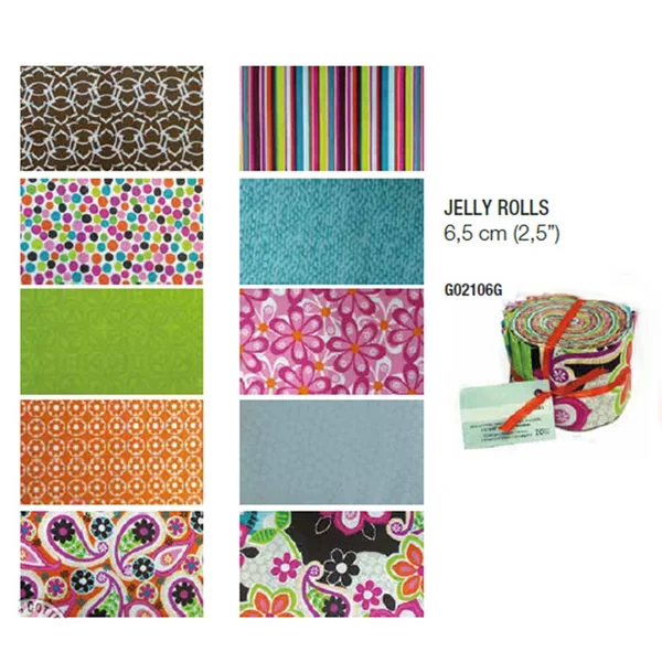 Tela Precortada Peralta - Jelly Rolls 6,5 cm