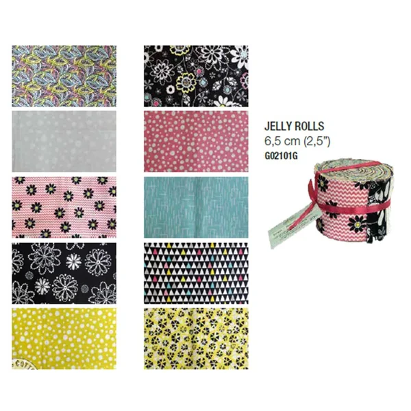 Tela Precortada Remix - Jelly Rolls 6,5 cm