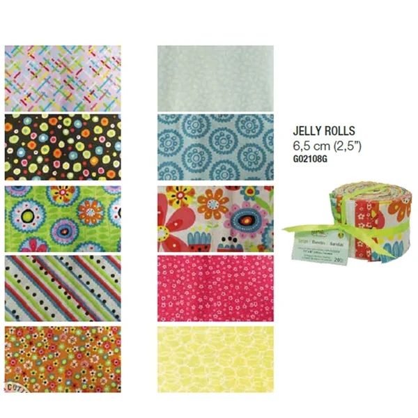 Tela Precortada Rhymbee - Jelly Rolls 6,5 cm